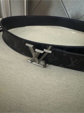 Louis Vuitton Black Monogram LV Buckle Men’s Belt